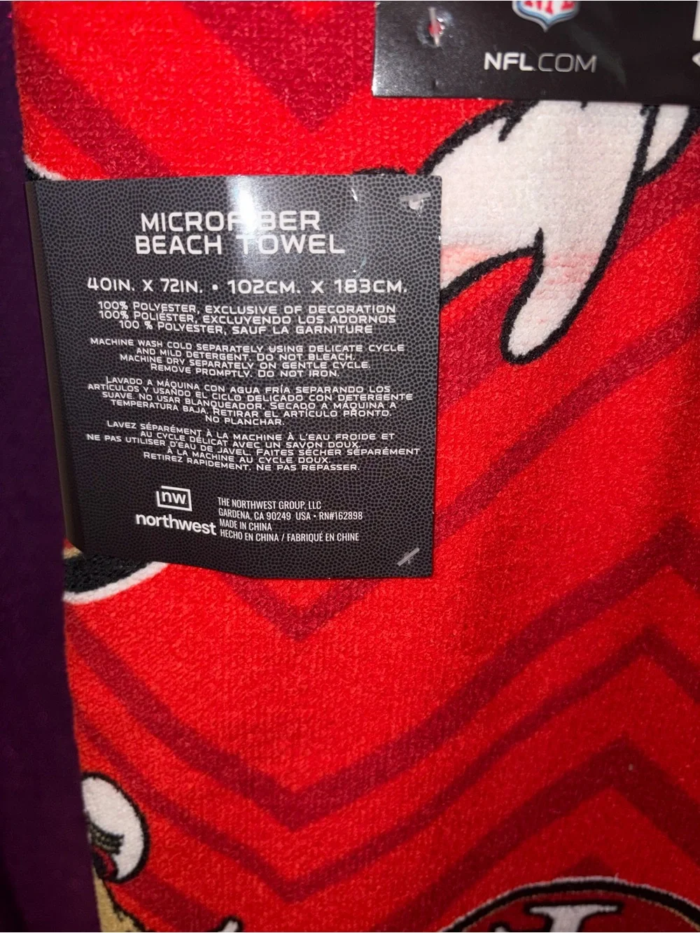 Disney Mickey Mouse San Francisco 49ers NFL Microfiber Beach Towel 40x72 New